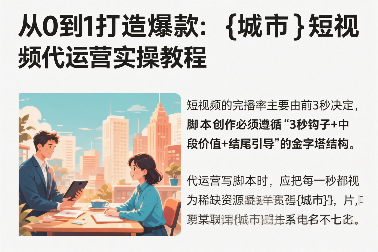 从0到1打造爆款：图木舒克短视频代运营实操教程