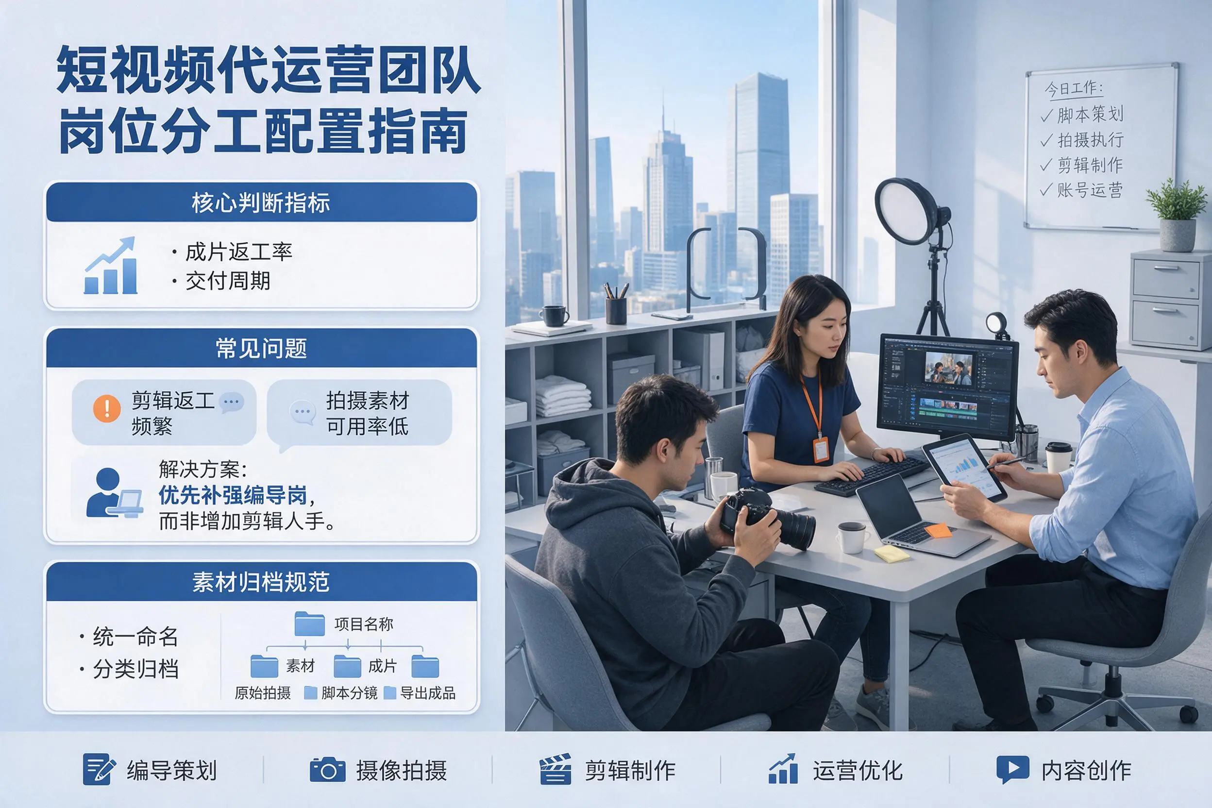 短视频代运营团队如何配置？图木舒克企业岗位分工科普说明