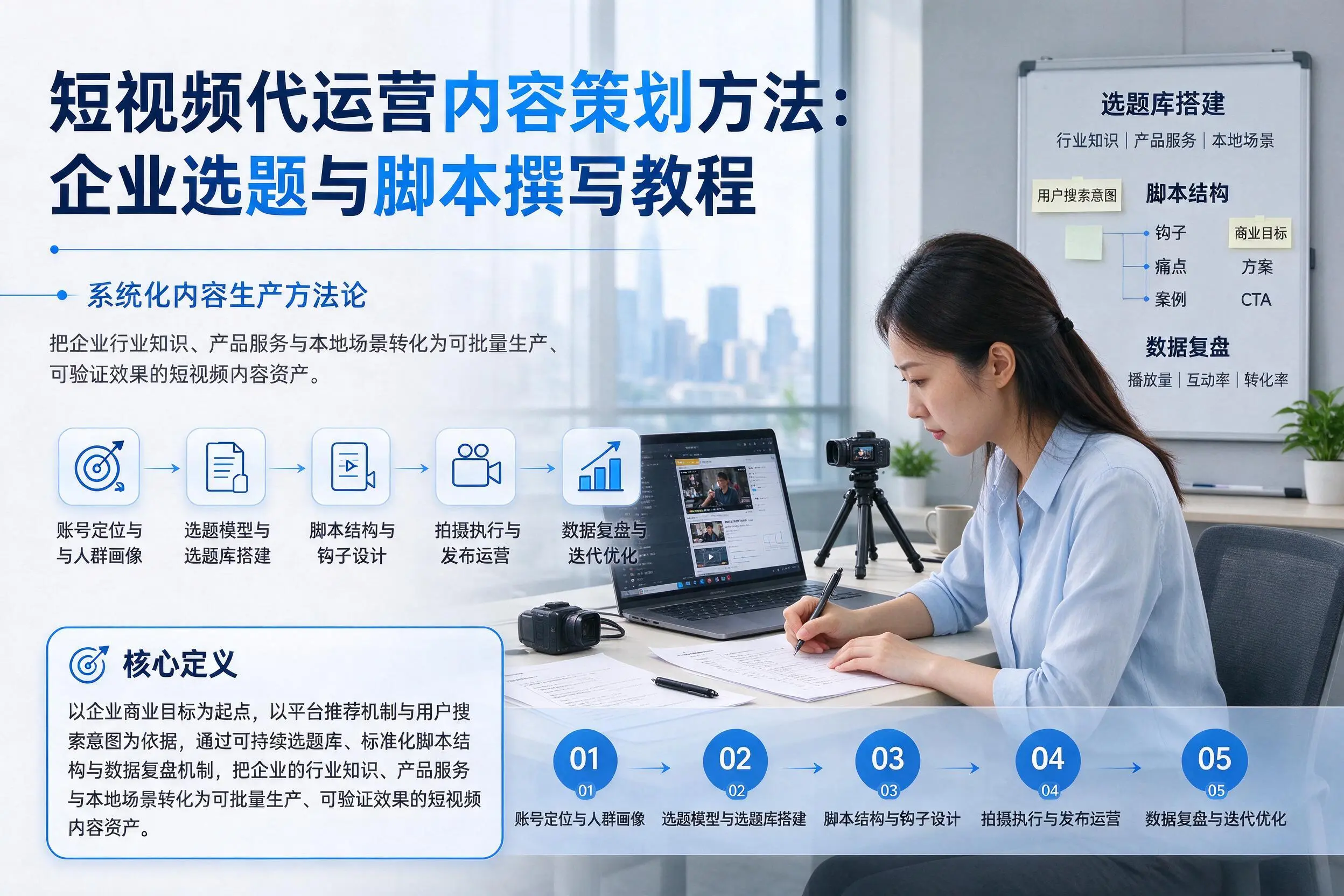 短视频代运营内容策划方法:图木舒克企业选题与脚本撰写教程