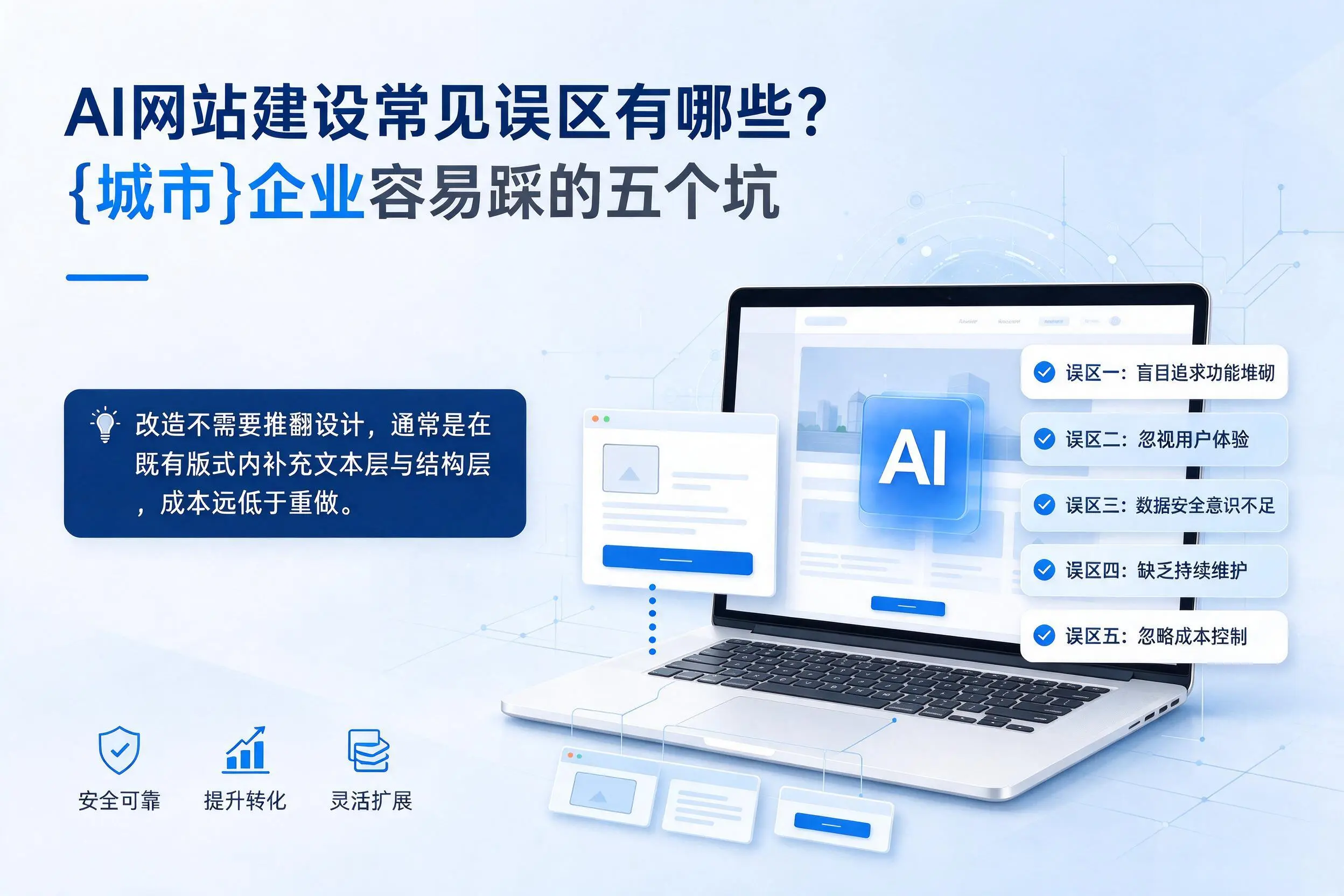 AI网站建设常见误区有哪些？图木舒克企业容易踩的五个坑