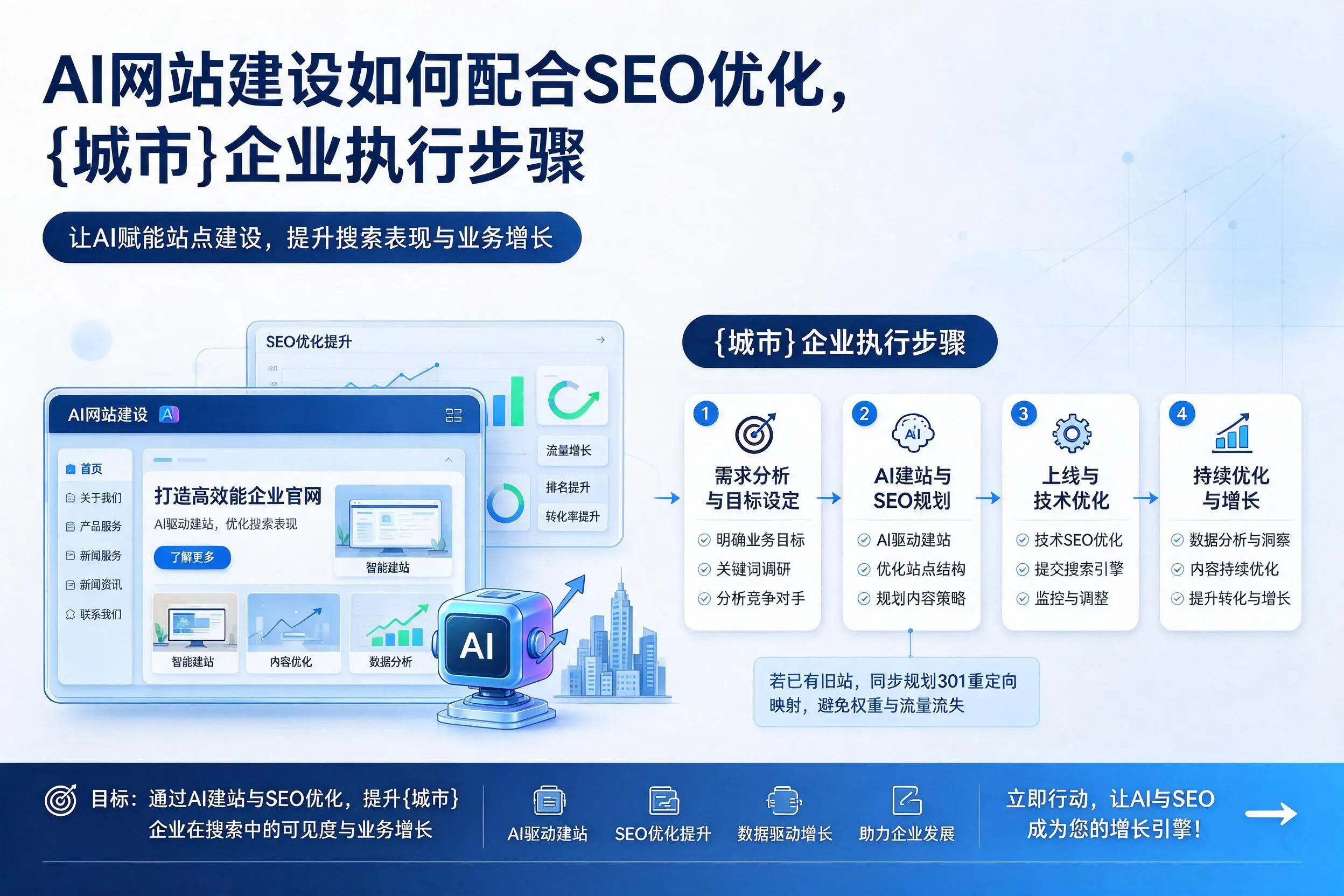 AI网站建设如何配合SEO优化，图木舒克企业执行步骤