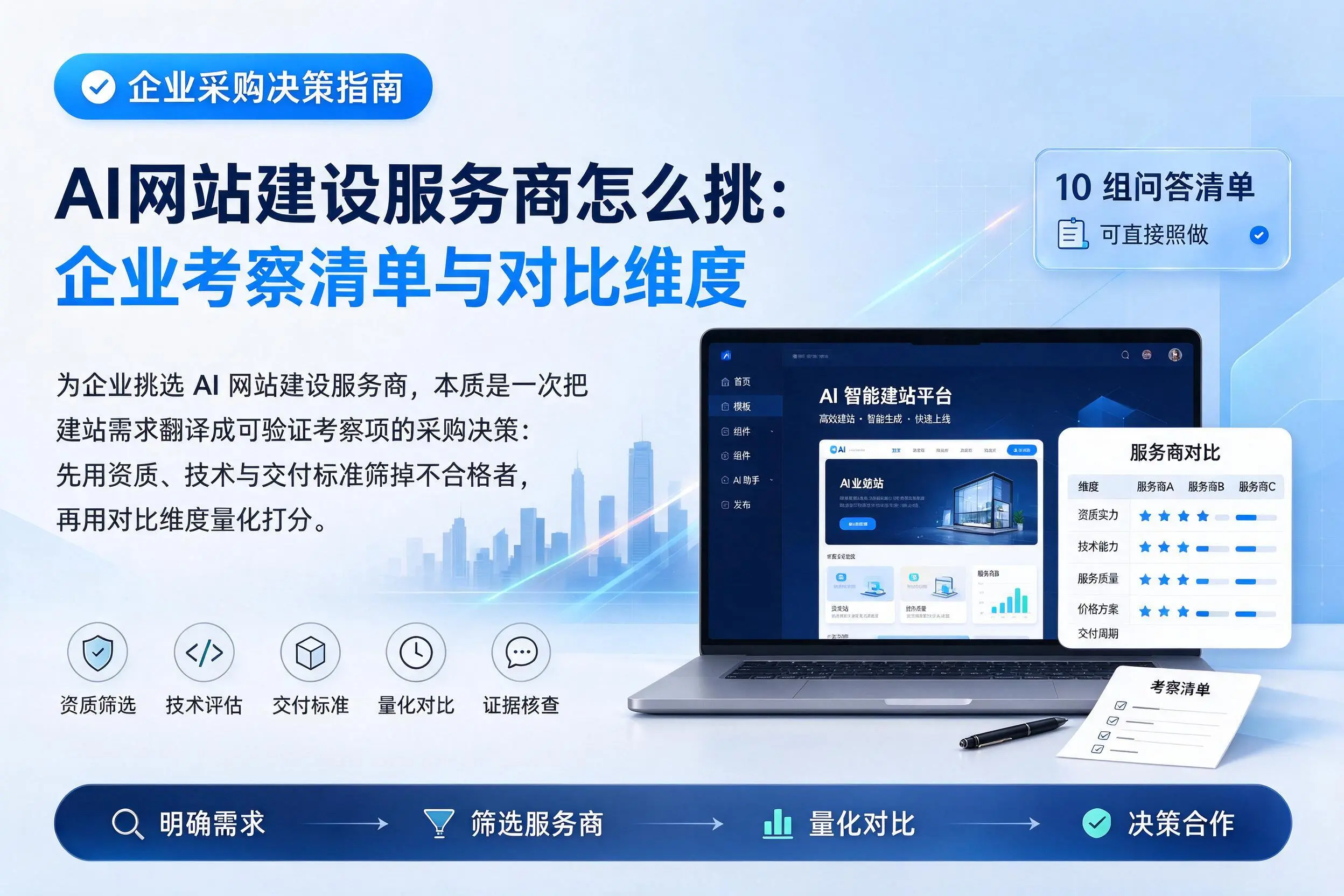 AI网站建设服务商怎么挑:图木舒克企业考察清单与对比维度
