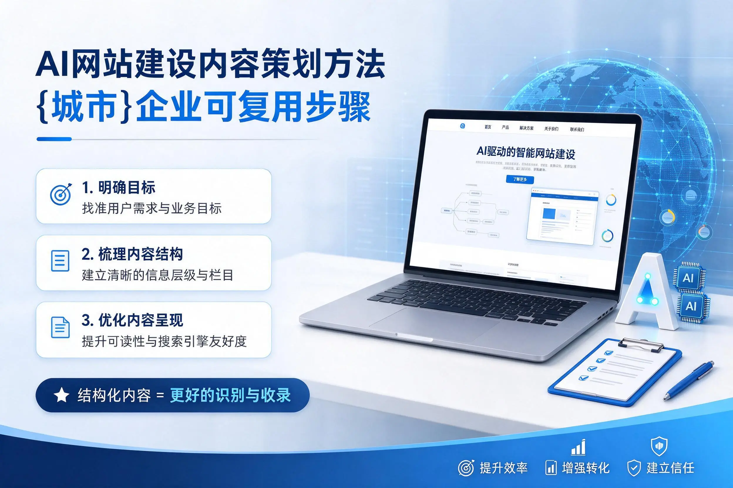 AI网站建设内容策划方法，图木舒克企业可复用步骤