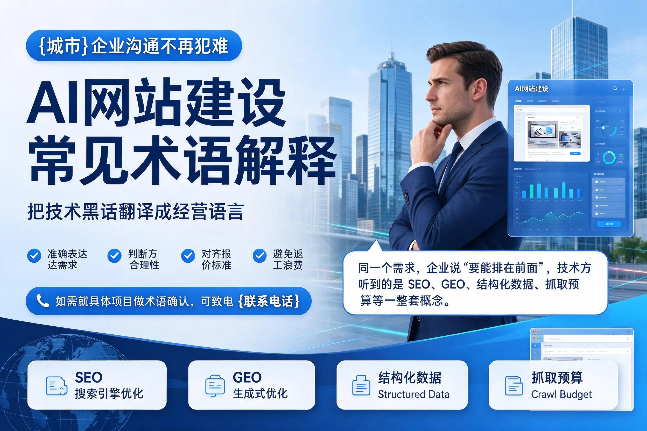 AI网站建设常见术语解释,图木舒克企业沟通不再犯难