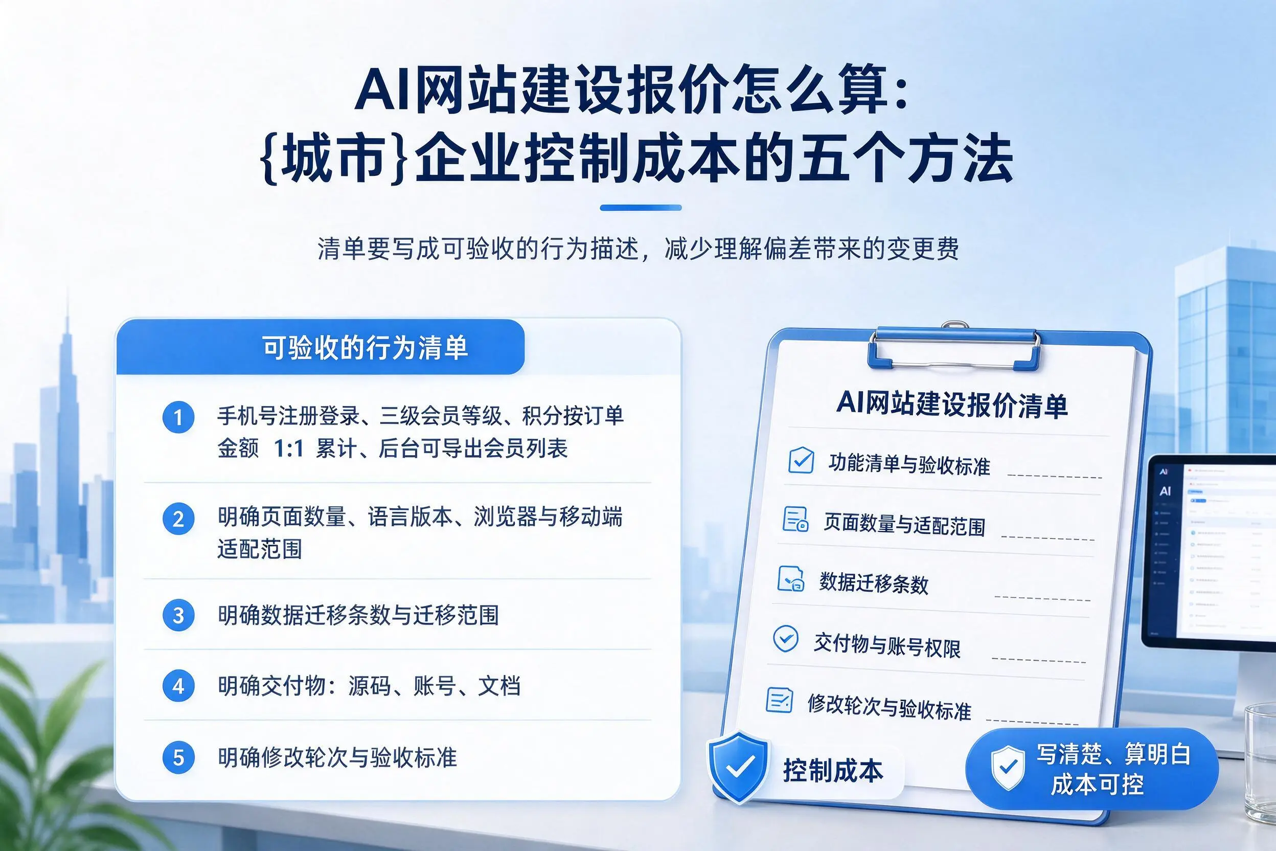 AI网站建设报价怎么算：图木舒克企业控制成本的五个方法