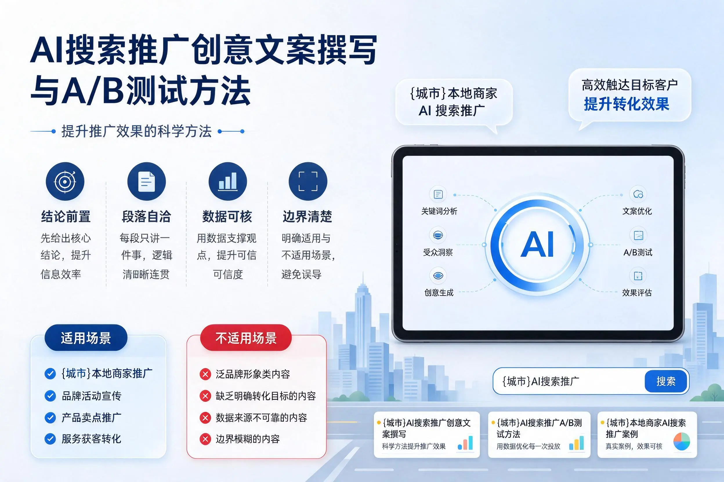 图木舒克AI搜索推广创意文案撰写与A/B测试方法